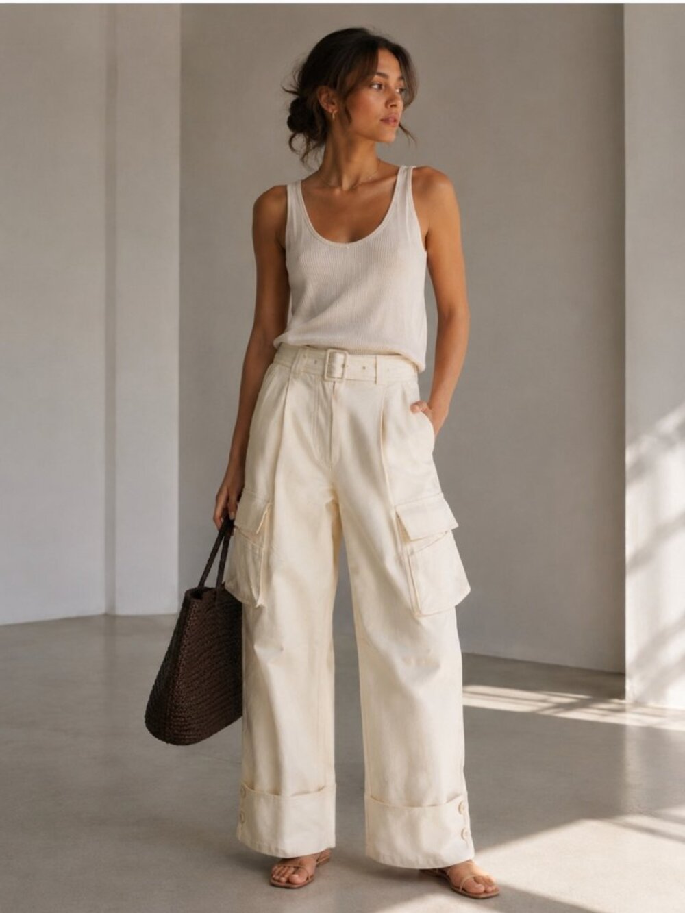Simone Rocha Cotton Drill Cargo Trouser